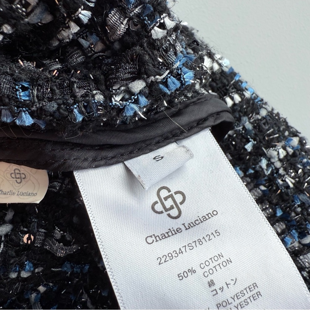 CHARLIE LUCIANO Tweed Overshirt Unisex XS Plaid Academial Shaket Fall Jacket - Picture 9 of 16